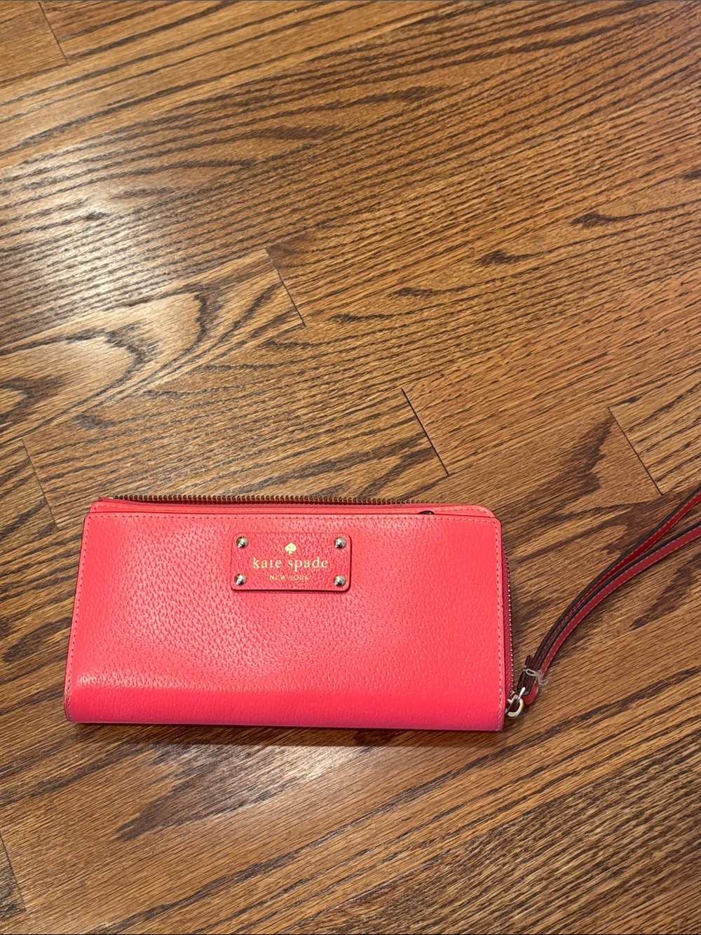 kate spade Pink Coral Leather Wallet with strap